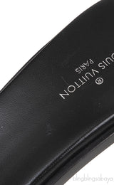 Louis Vuitton Monogram Lock-it Block Mules