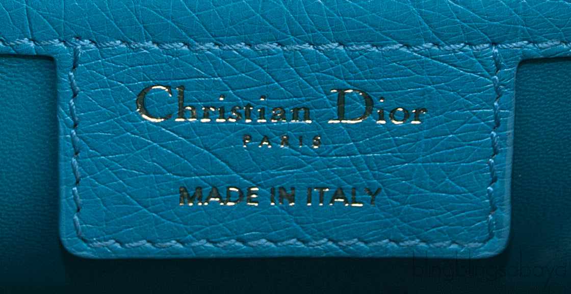 Lady Dior Blue Green Ostrich GHW