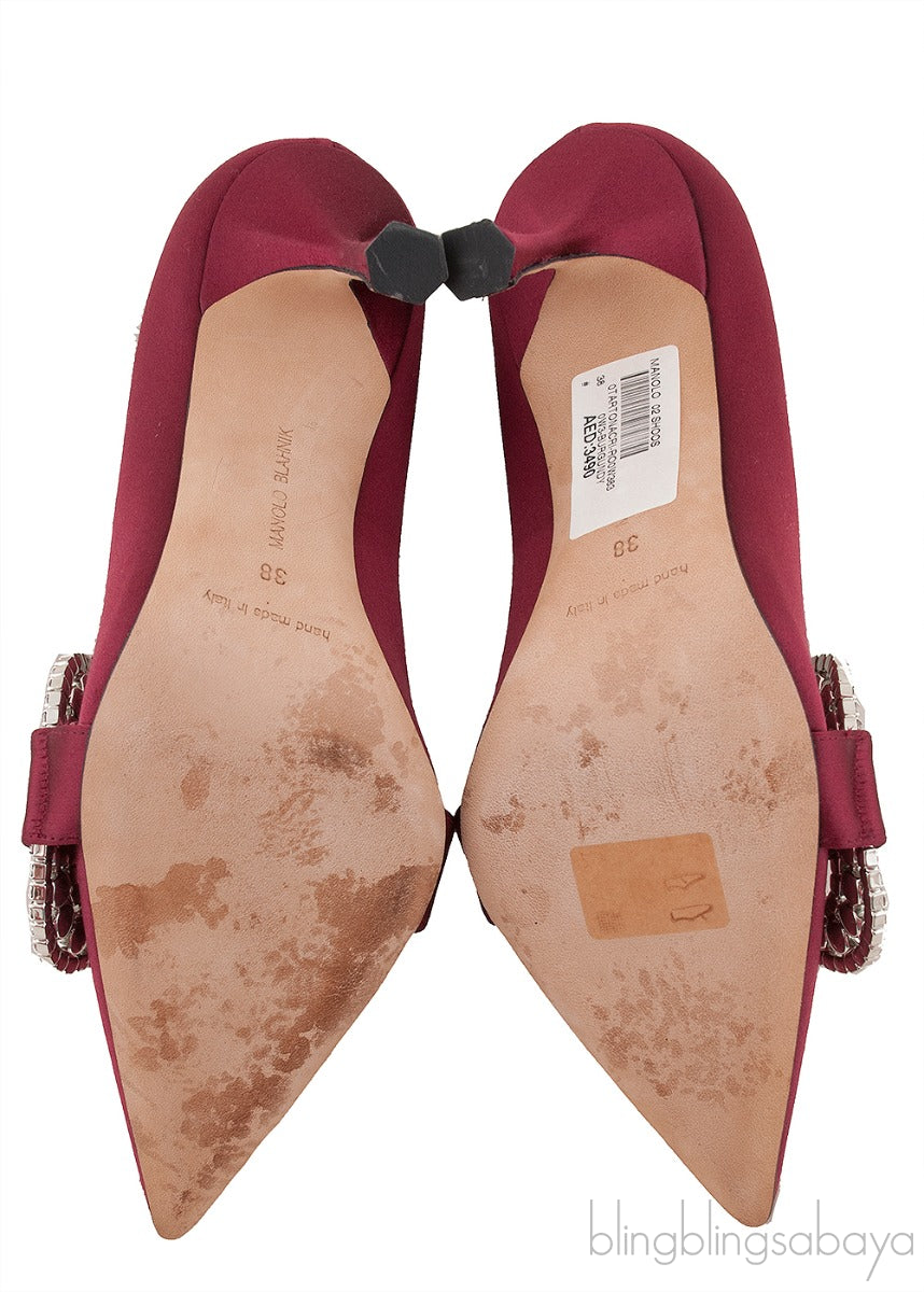 Tartonacri Satin Heels Burgundy