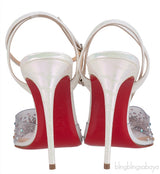 PVC Crystal Croc Print Slingback Heels
