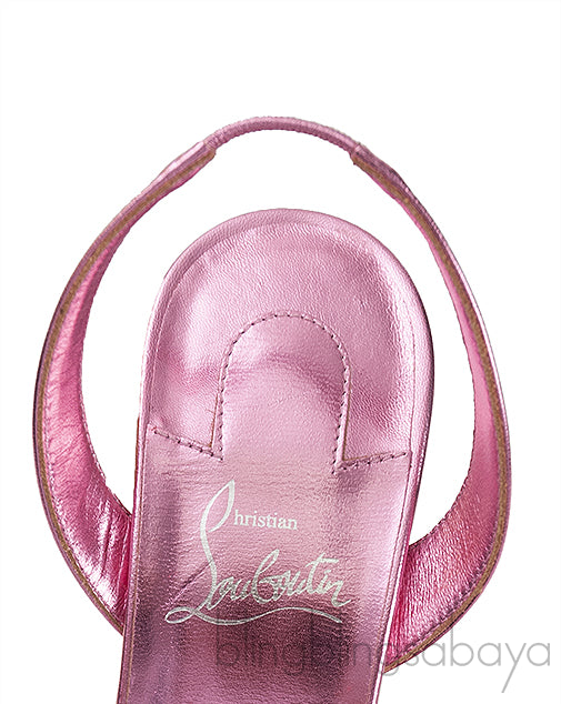 O Marylin Pink Metallic Slingback Sandal