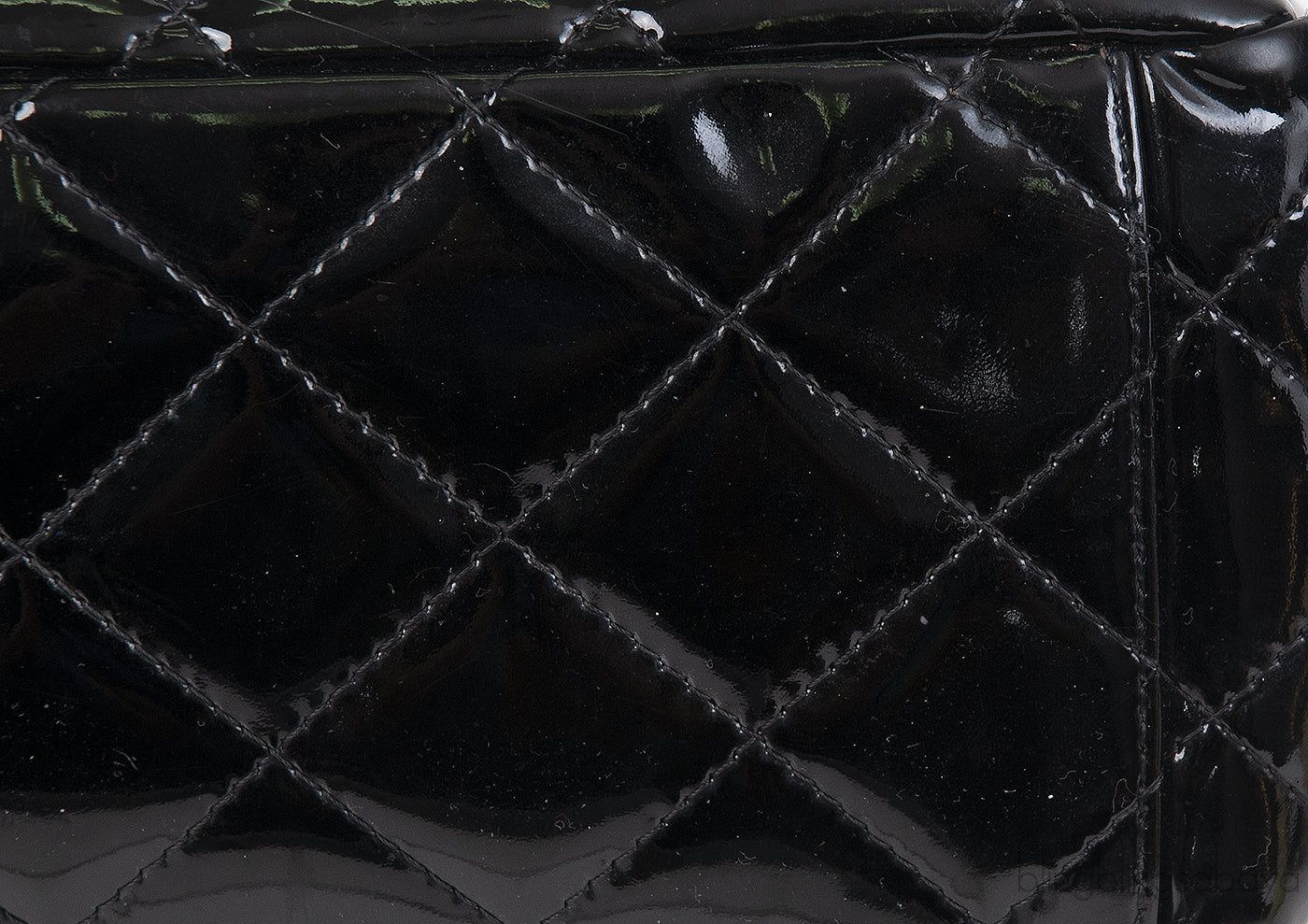 Chanel Black Patent Maxi Double Flap Quilted Bag
