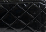 Chanel Black Patent Maxi Double Flap Quilted Bag
