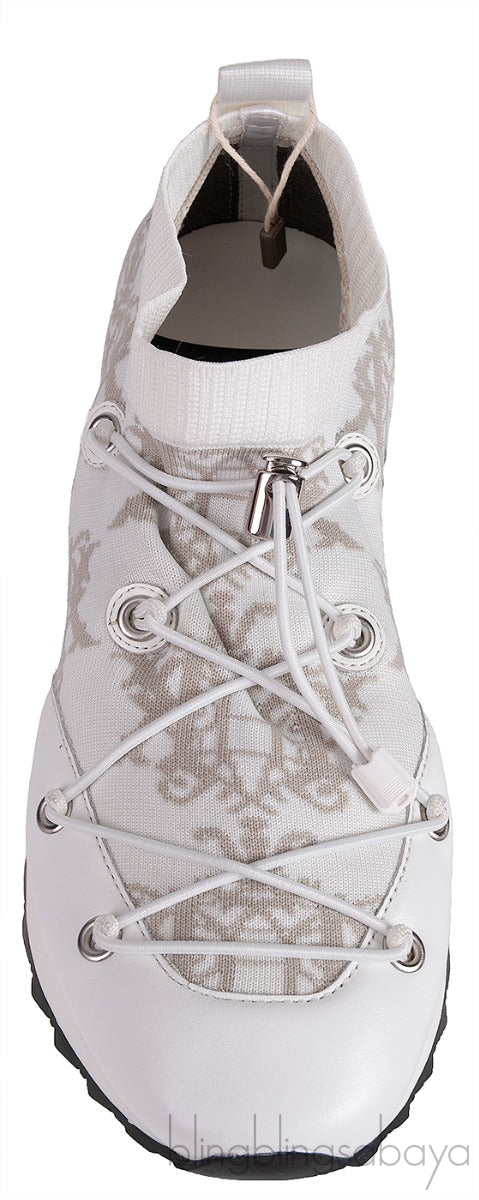 x KOCHE Printed White Knitted Sneakers