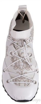 x KOCHE Printed White Knitted Sneakers