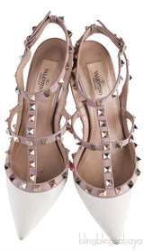 Rockstud Off-white Nude Slingback