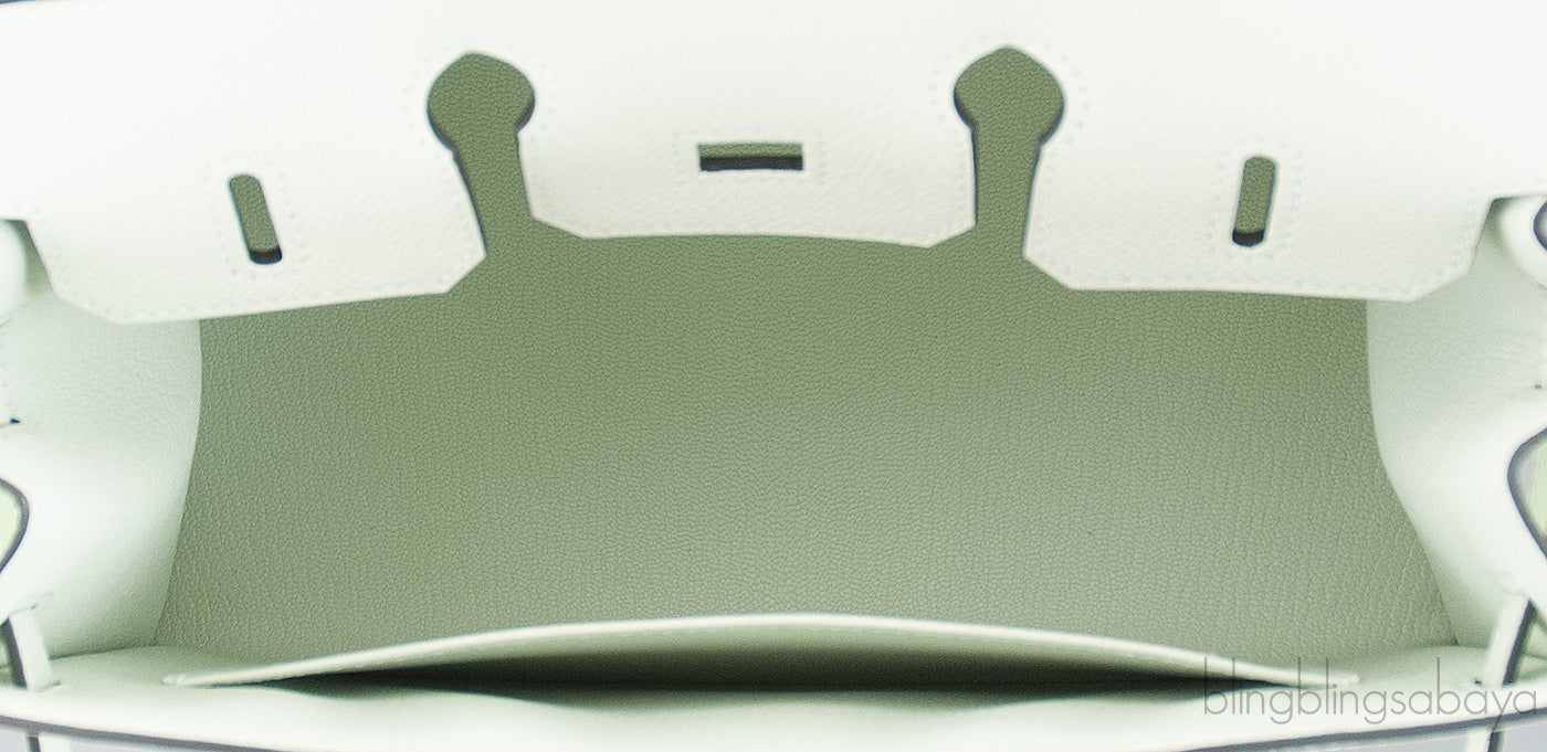 Birkin 25 Sellier Epsom Vert Fizz PHW