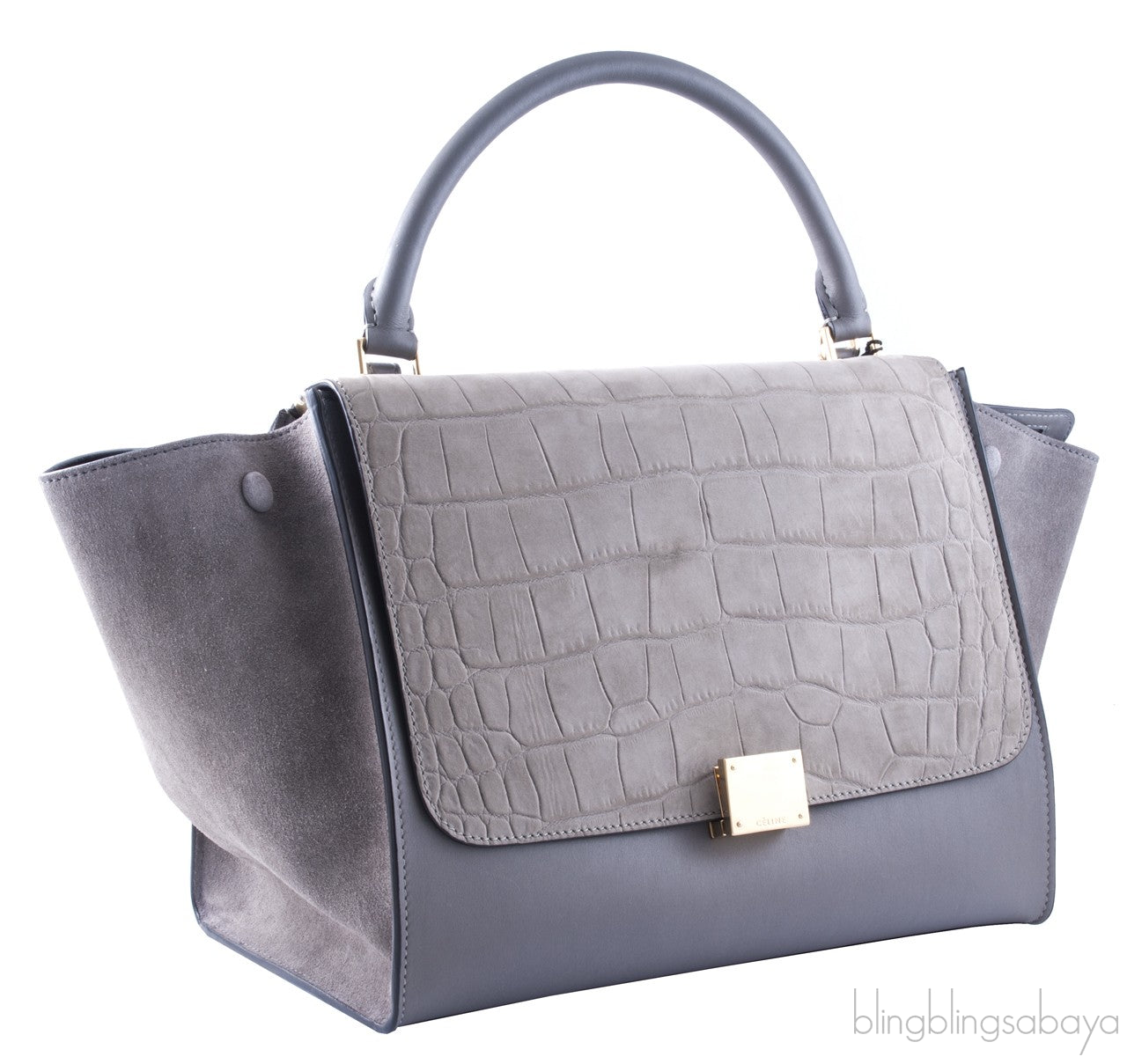 Trapeze Luggage Grey Croco Print