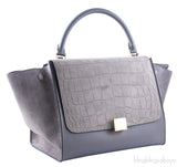 Trapeze Luggage Grey Croco Print