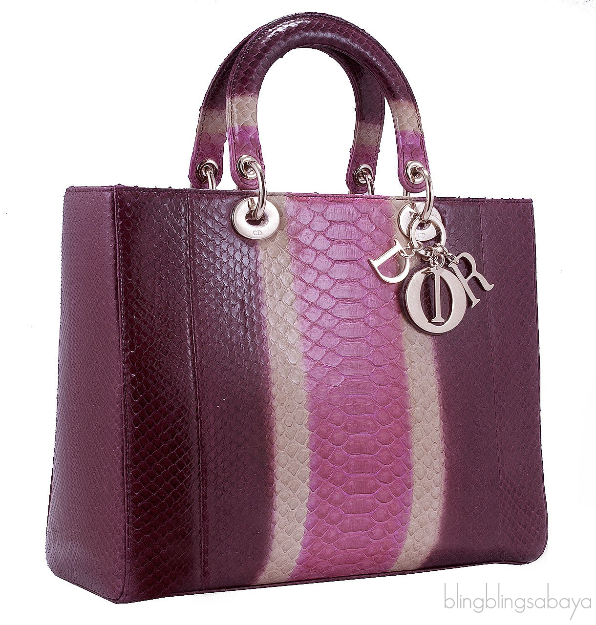 Lady Dior Tricolor Python Ltd. Ed.