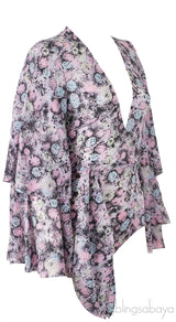 Multicolor Printed Bodysuit  w/ Belt