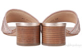 Dway Rose Gold Crystal Heeled Slide