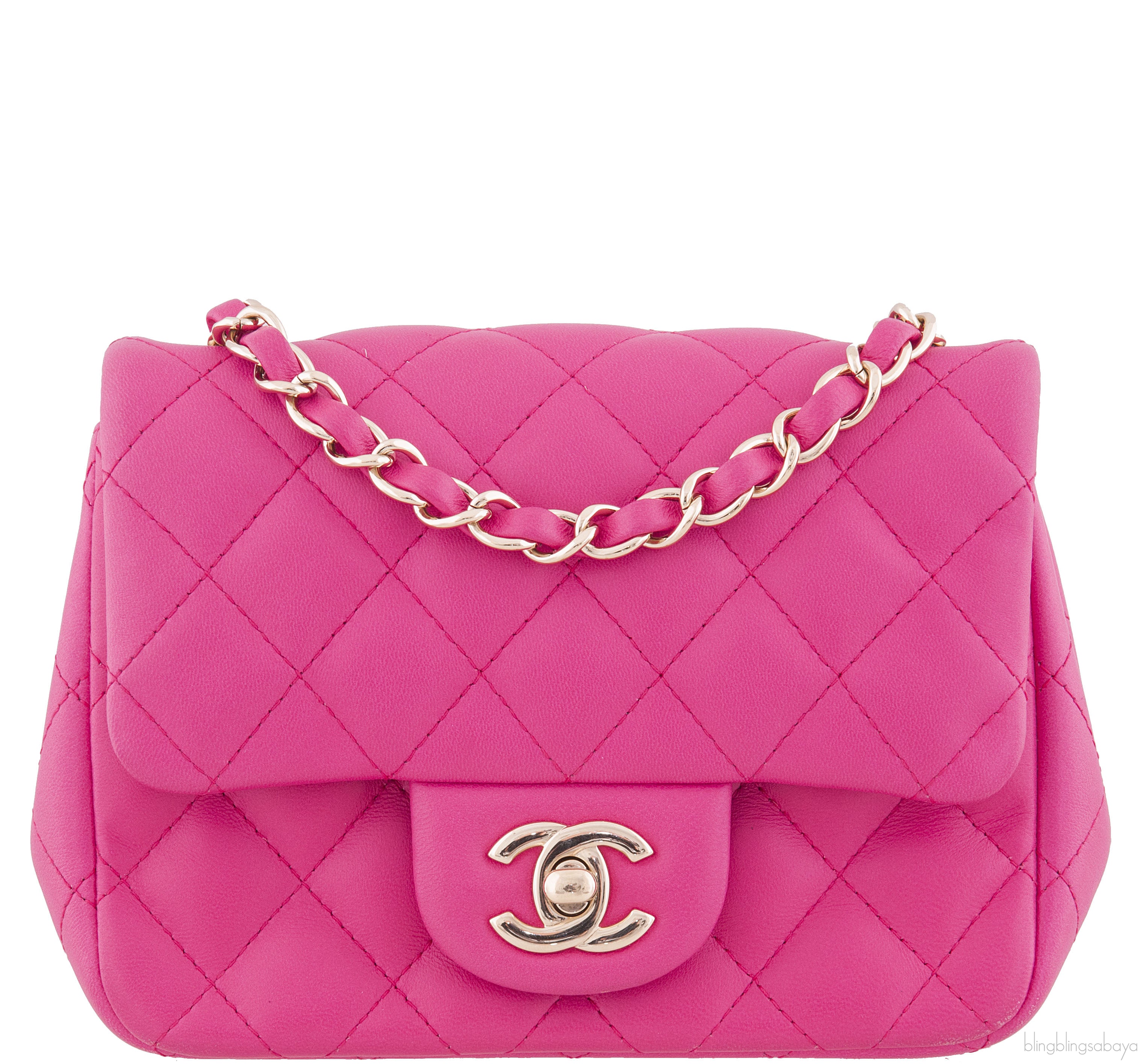 Fuchsia Quilted Mini Flap Bag