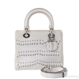 Christian Dior Lady Dior White Printed Crocodile Medium Bag