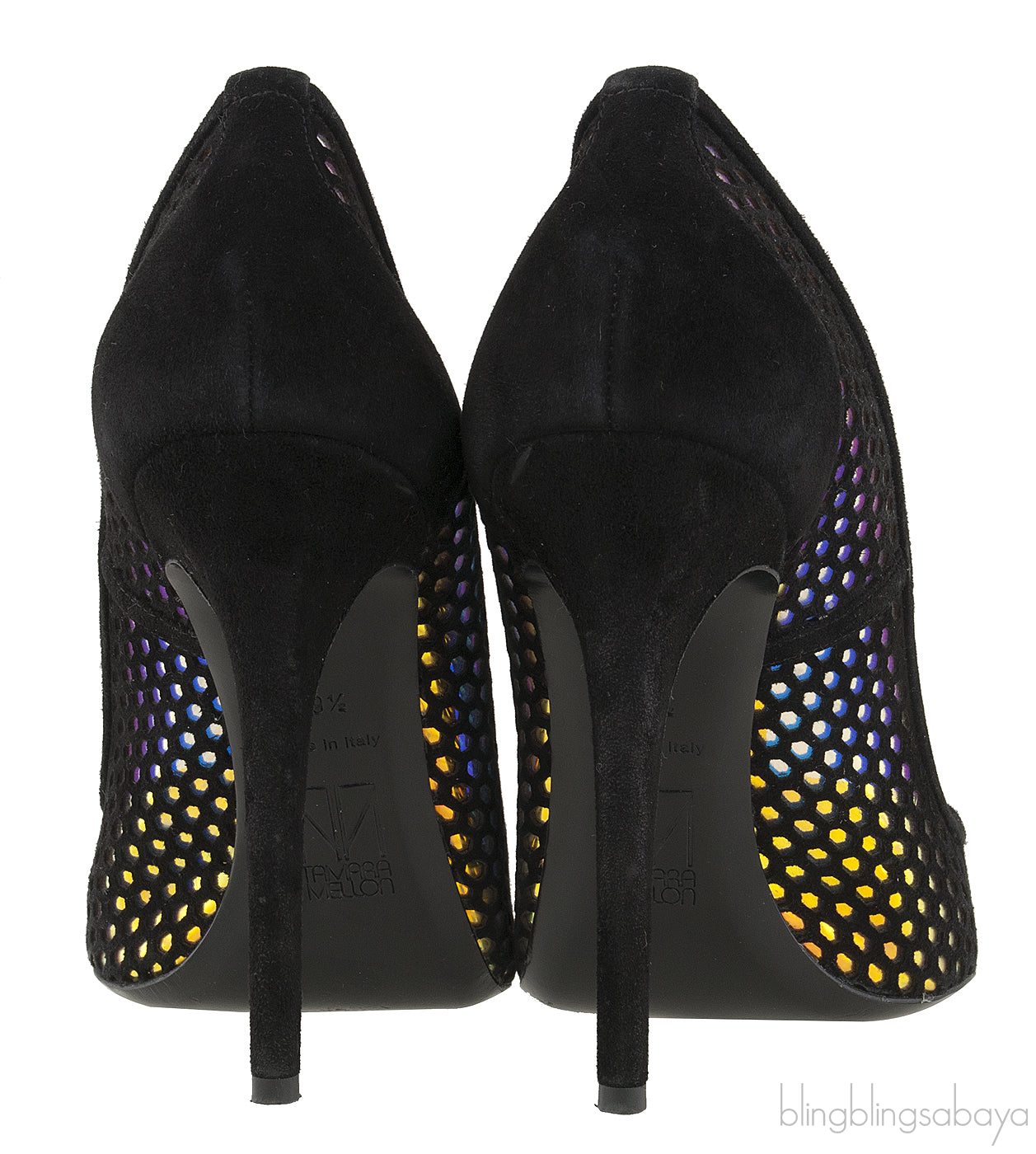 Metallic Gold Perforated Heels