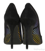 Metallic Gold Perforated Heels