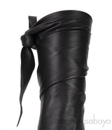 Black Dior Wrap Around Leather Boots