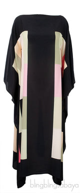 Black Printed Kaftan Dress
