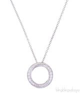 Small WG Diamond Round Pave Spiral Pendant