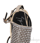 Giuseppe Zanotti Python Embossed Beige Crystal Sandals