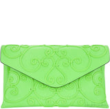 Intrigate Envelope Clutch Neon Green