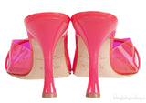 Neon Pink Pointed Toe PVC Mule
