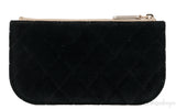Black Quilted Velvet Pouch