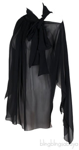Black Silk Chiffon Shirt