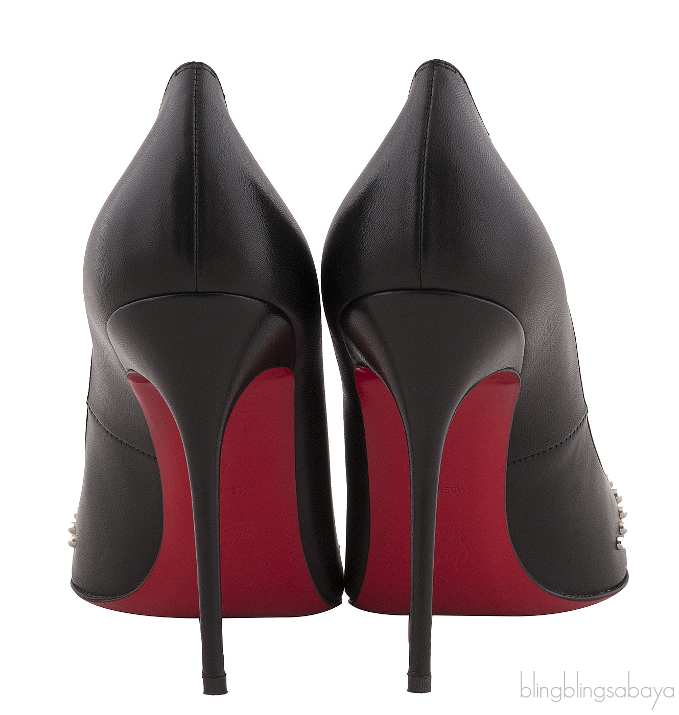 Black Knock Studs Pointed Heels