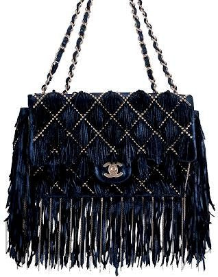 Suede Fringe & Chains Flap Bag