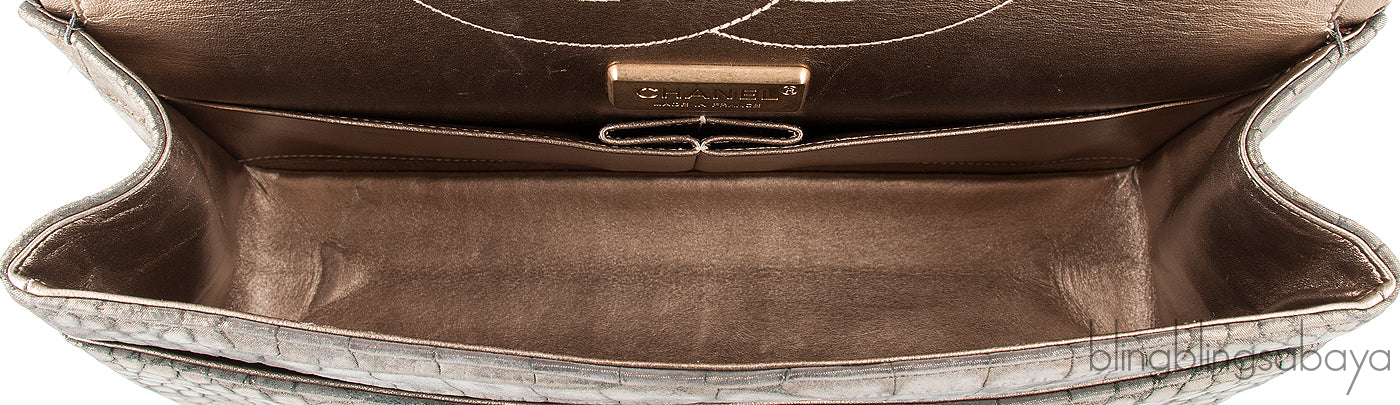 Metallic Gold Crocodile Flap Bag