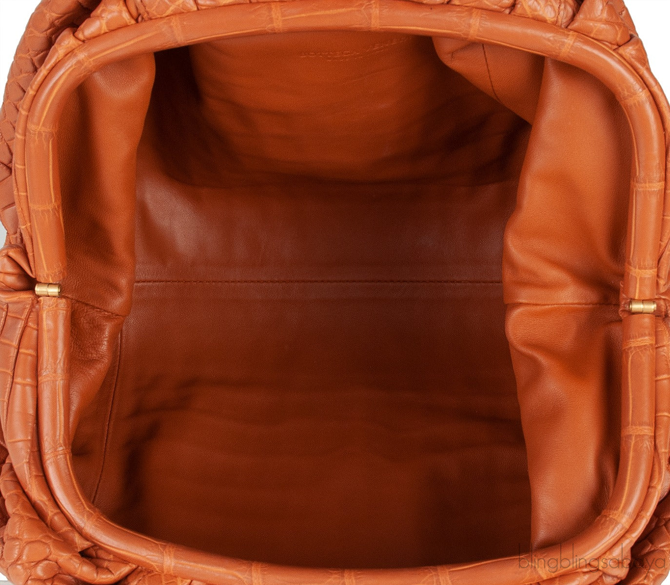 Bottega Veneta The Pouch Camel Croc Clutch