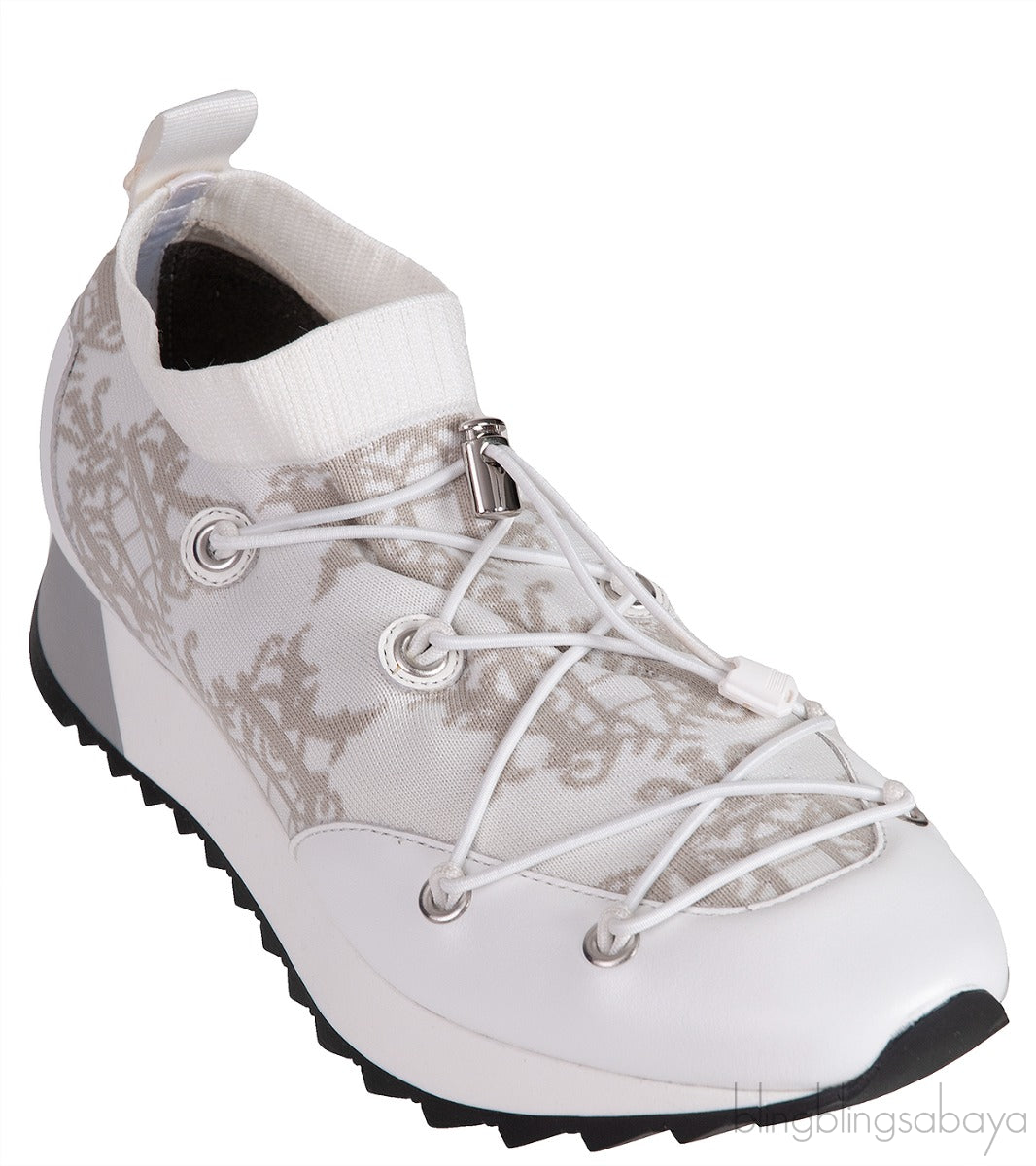 x KOCHE Printed White Knitted Sneakers