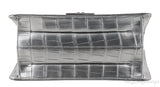Silver Grey Crocodile Flap Bag