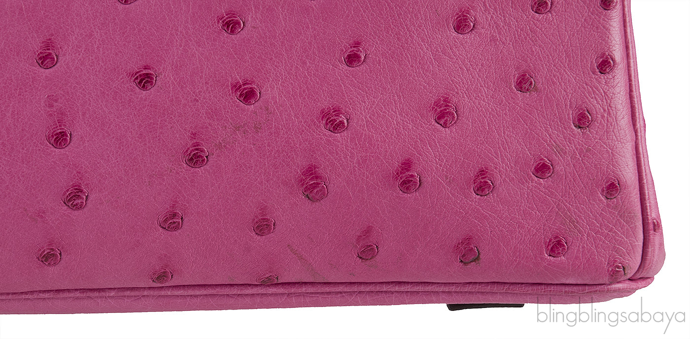 Birkin 30 Fuchsia Pink Ostrich PHW
