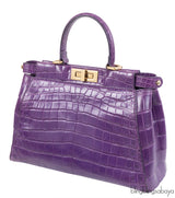 Fendi Purple Crocodile Medium Peekaboo GHW