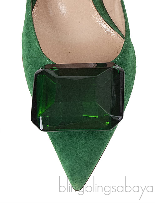 Gianvito Rossi Emerald Jaipur 105 Embellished Suede Pumps