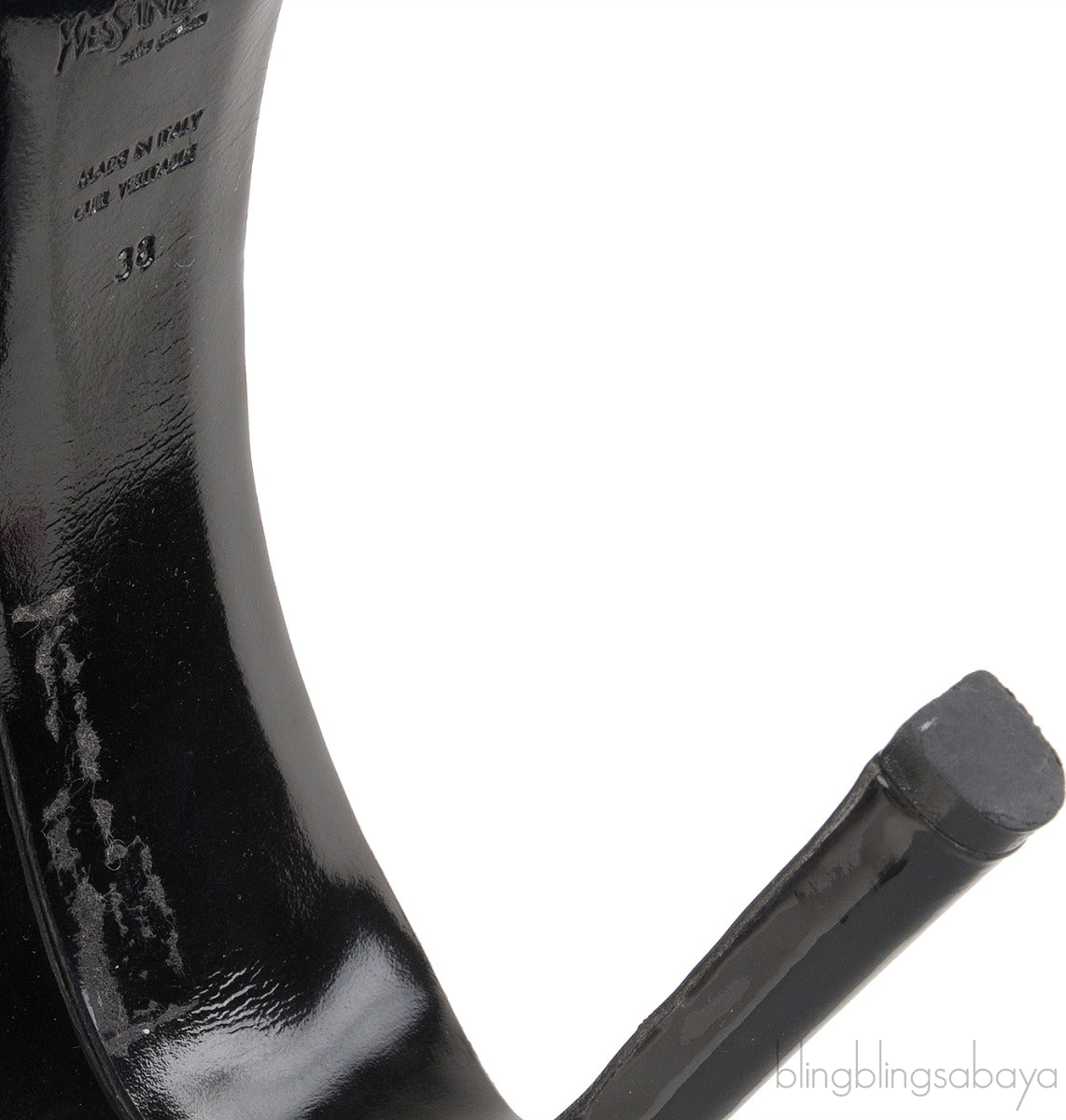 Black Patent Criss-cross Slide Sandals