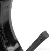 Black Patent Criss-cross Slide Sandals