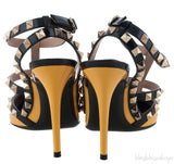 Yellow & Black Patent Rockstuds Heels