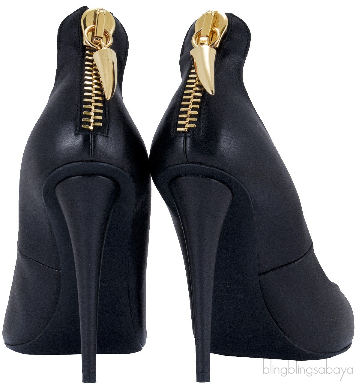 Black Ester Zipper Pumps