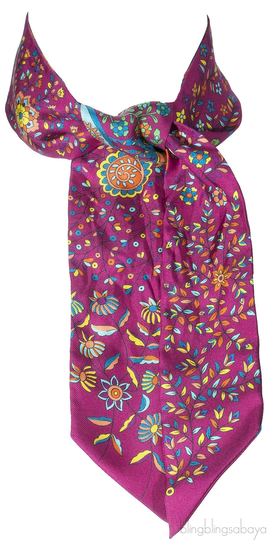 Pink Multicolor Printed Twilly