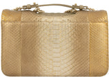 Gold Metallic Python Shoulder Bag