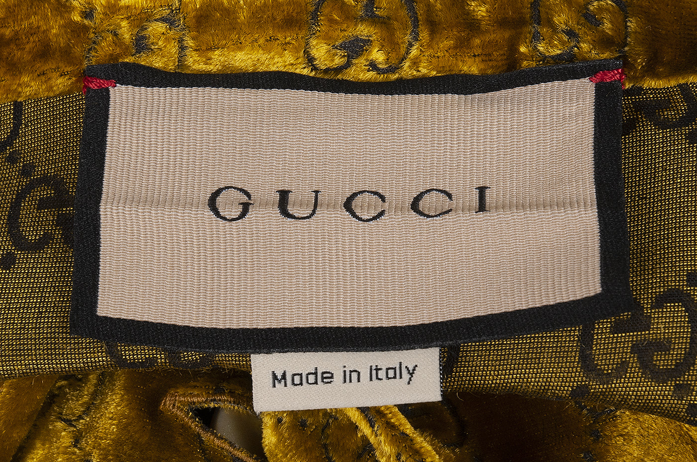 Gucci Gold GG Devore Velvet Shirt & Wide Leg Trouser