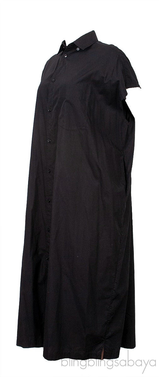 Black Oversized Shirt Dress