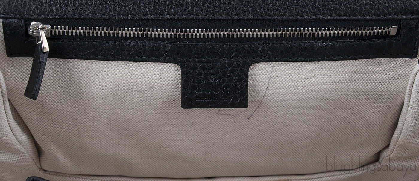 Black Bamboo Top Handle Bag