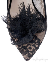 Black Floral Lace Pump