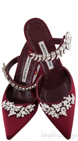 Lurum 90 Burgundy Satin Pump
