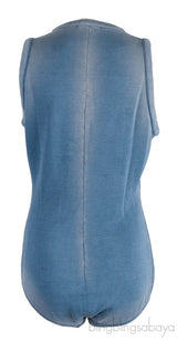 Blue Sleeveless Bodysuit