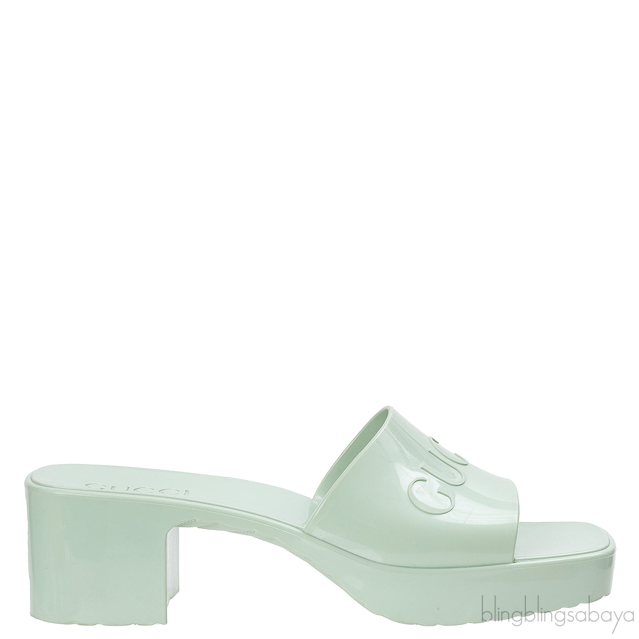 Gucci Rubber Slide Pastel Green Sandals